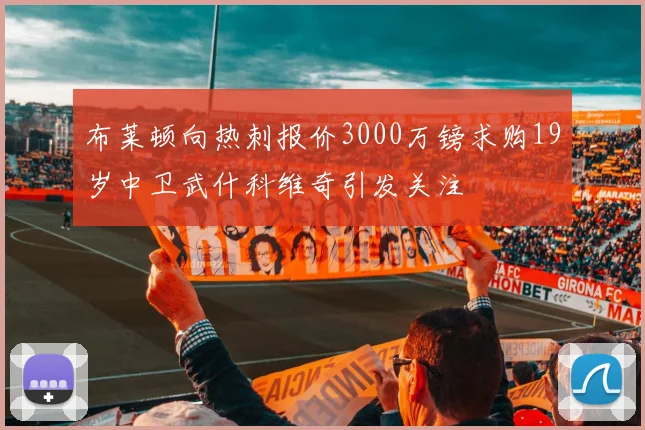 布莱顿向热刺报价3000万镑求购19岁中卫武什科维奇引发关注